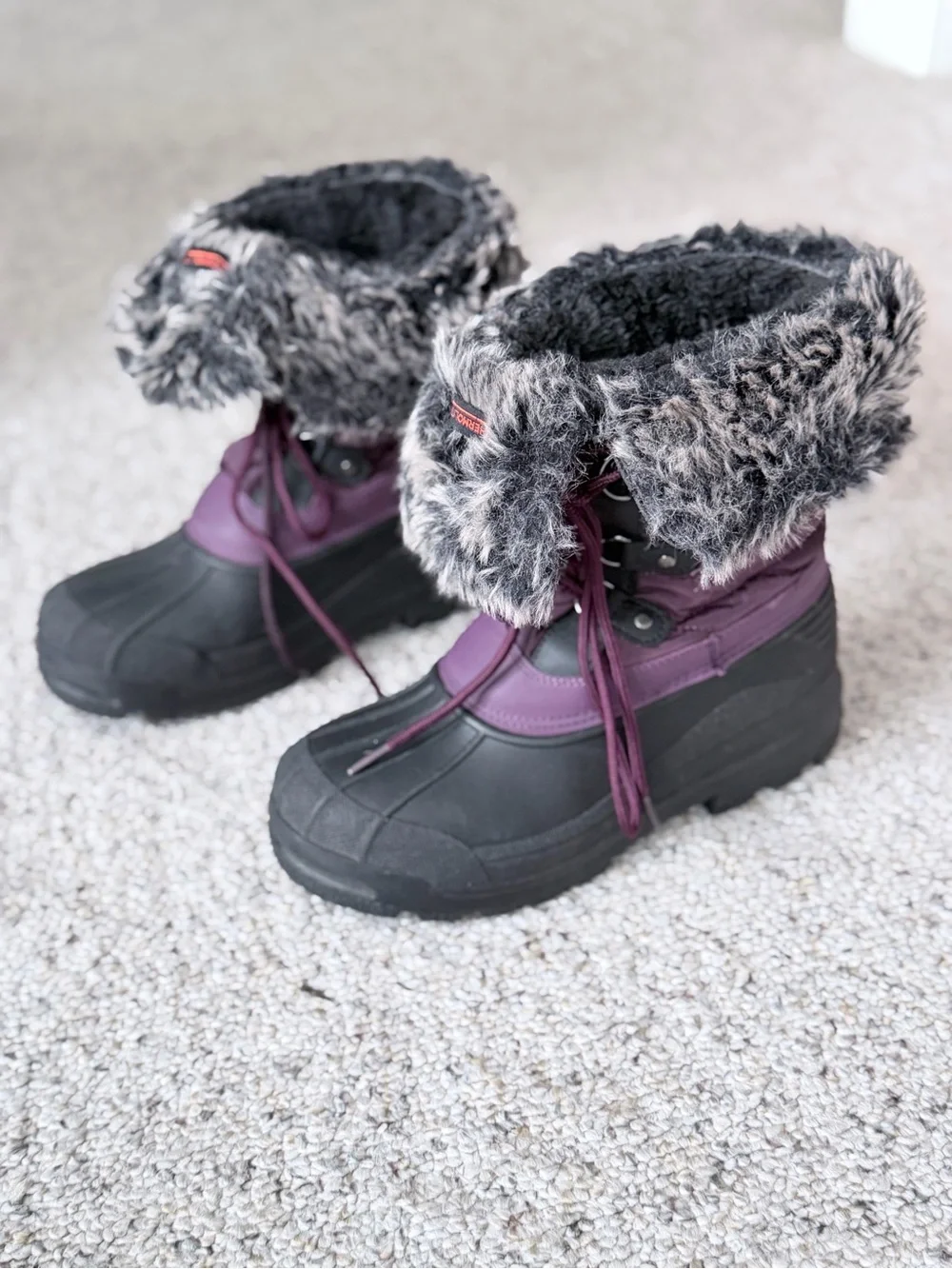 PennySue | 3M Insulated Women's Winter Boots - Purple Faux-Fur Trim | Size 6